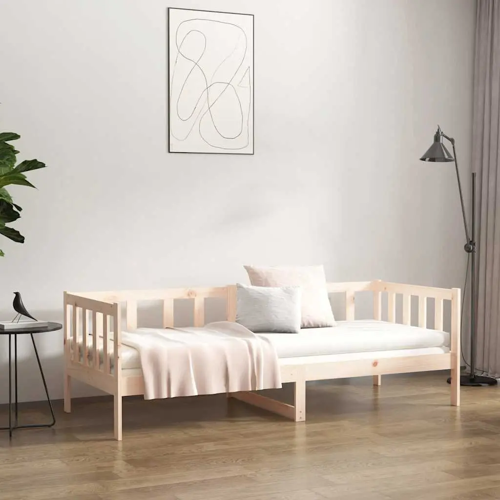 Day Bed Wooden Frame Rustic 90x190 cm Solid Pine Wood