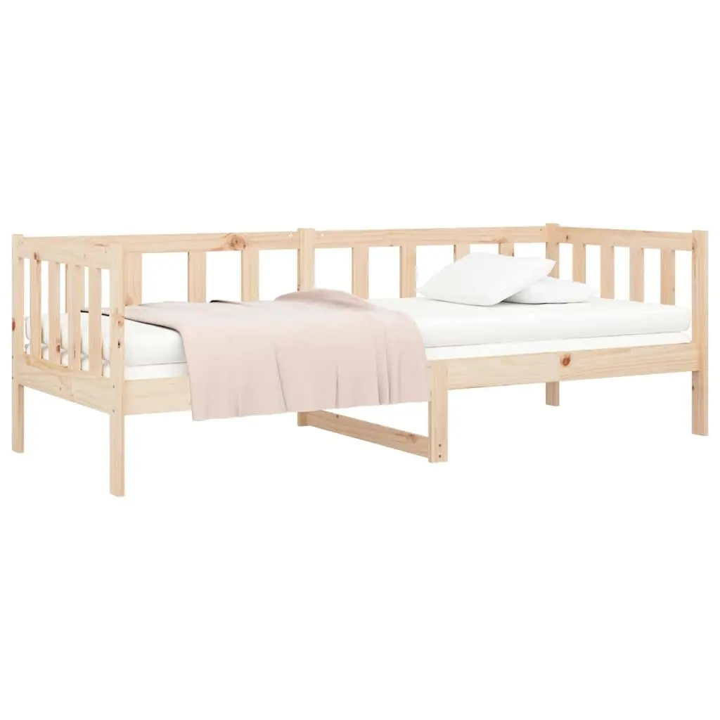 Day Bed Wooden Frame Rustic 90x190 cm Solid Pine Wood