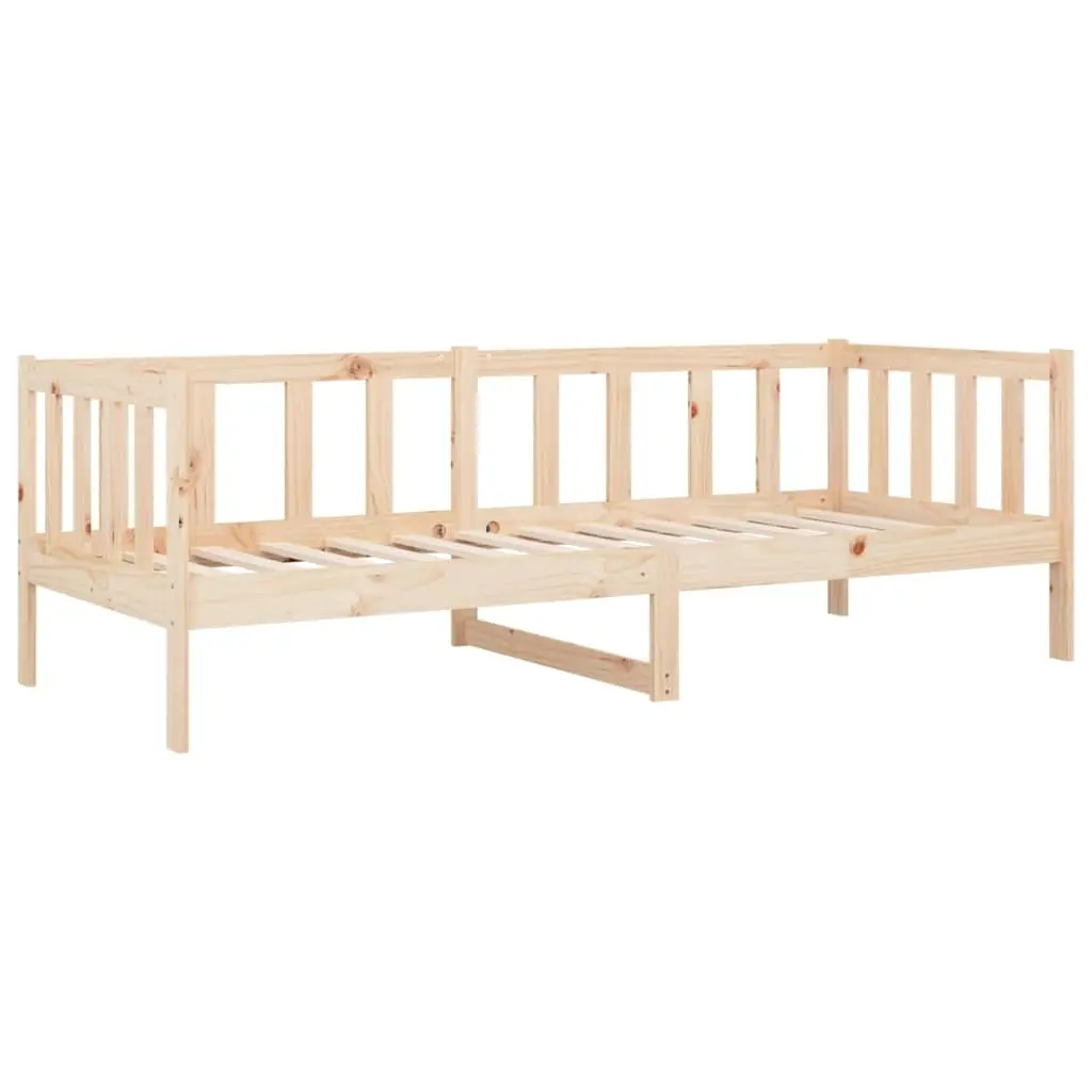 Day Bed Wooden Frame Rustic 90x190 cm Solid Pine Wood
