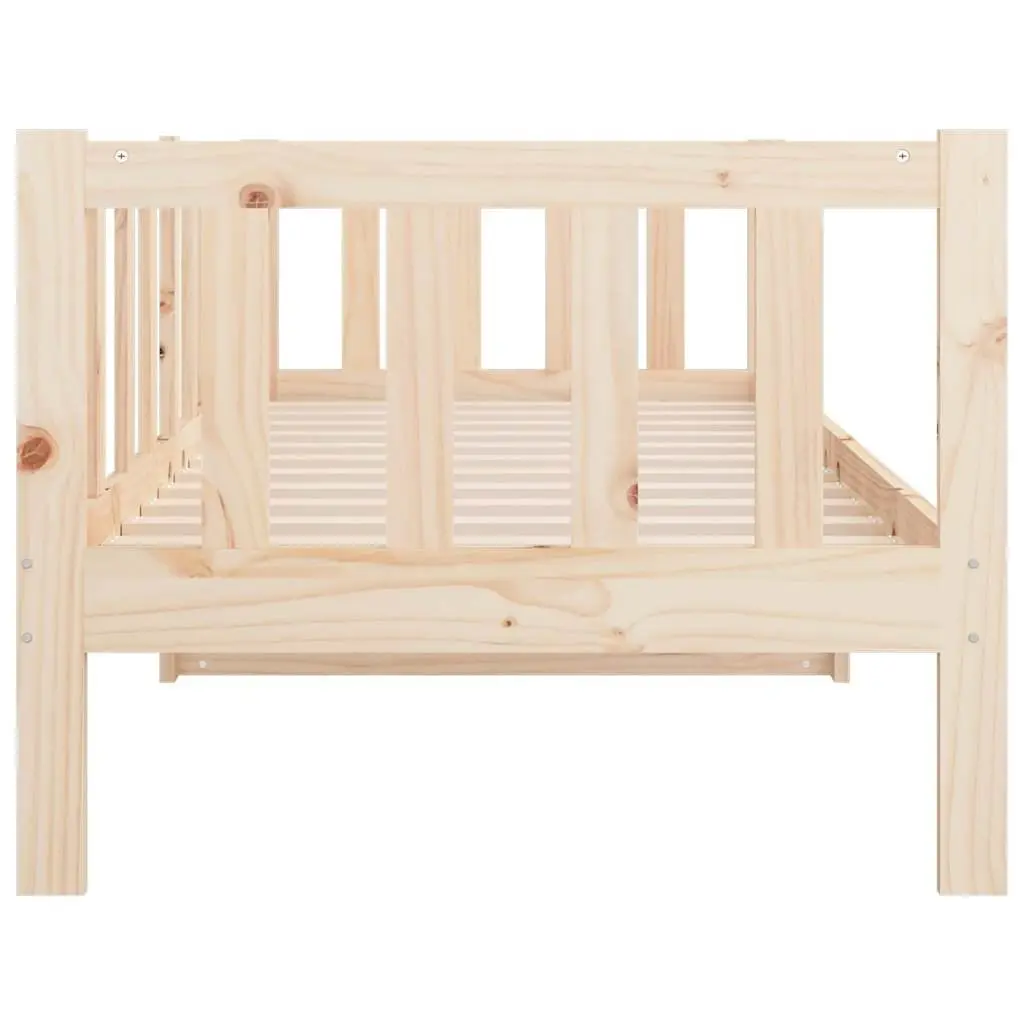 Day Bed Wooden Frame Rustic 90x190 cm Solid Pine Wood