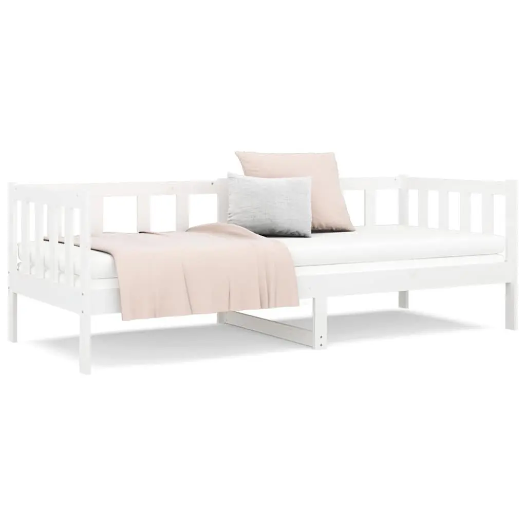 White Solid Pine Wood Day Bed 90x190 cm