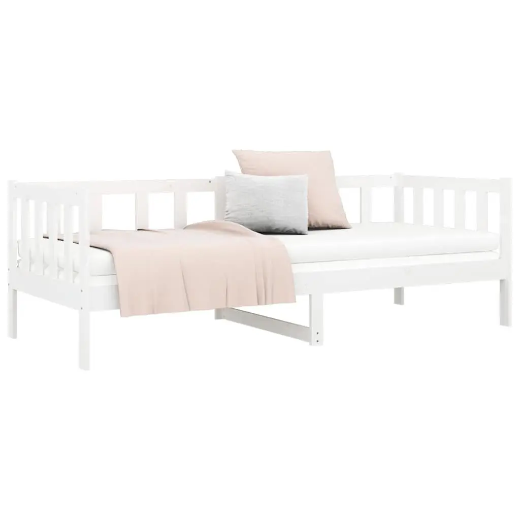 White Solid Pine Wood Day Bed 90x190 cm