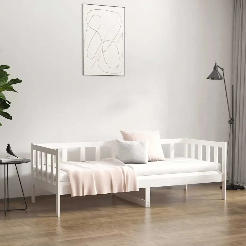 White Solid Pine Wood Day Bed 90x190 cm