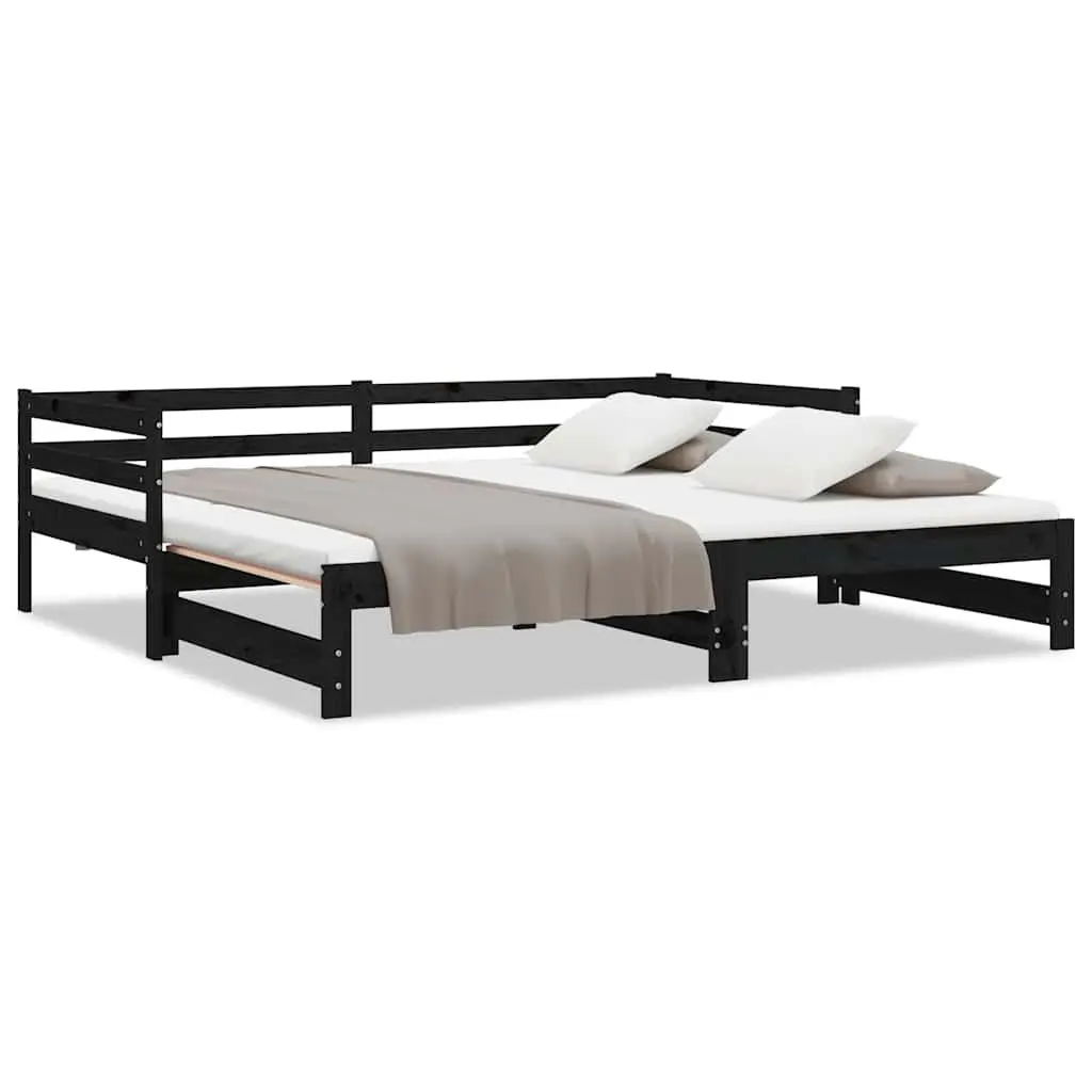 Wooden Day Bed Sofa Frame in Black 90x190 cm