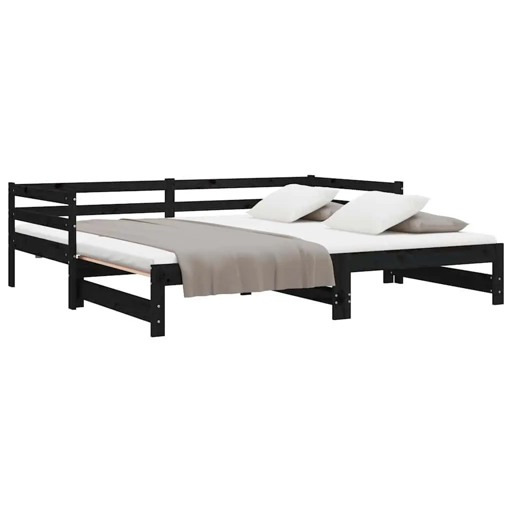 Wooden Day Bed Sofa Frame in Black 90x190 cm