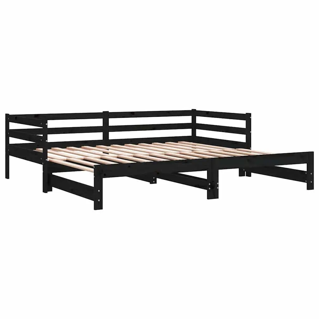Wooden Day Bed Sofa Frame in Black 90x190 cm