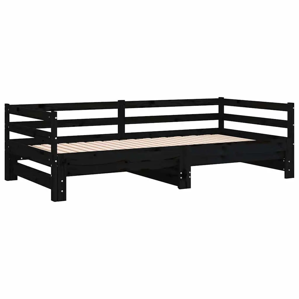 Wooden Day Bed Sofa Frame in Black 90x190 cm