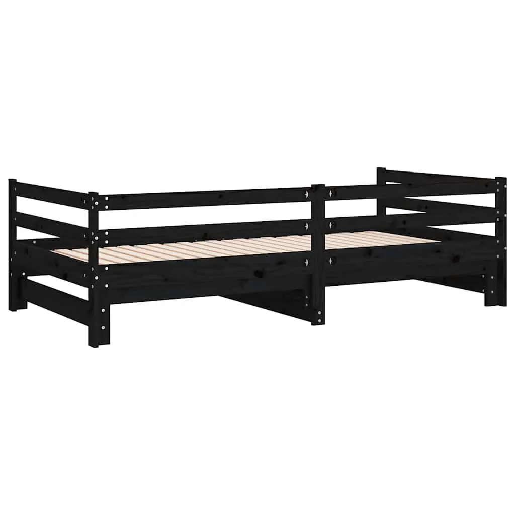 Wooden Day Bed Sofa Frame in Black 90x190 cm