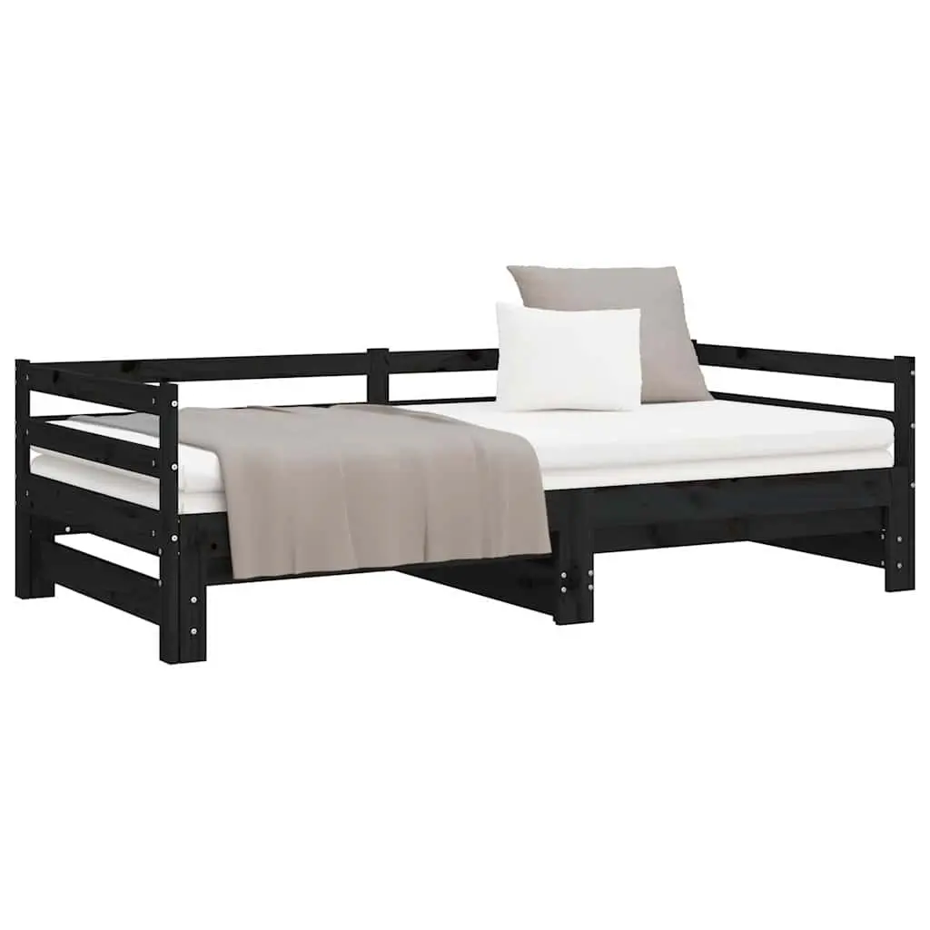 Wooden Day Bed Sofa Frame in Black 90x190 cm