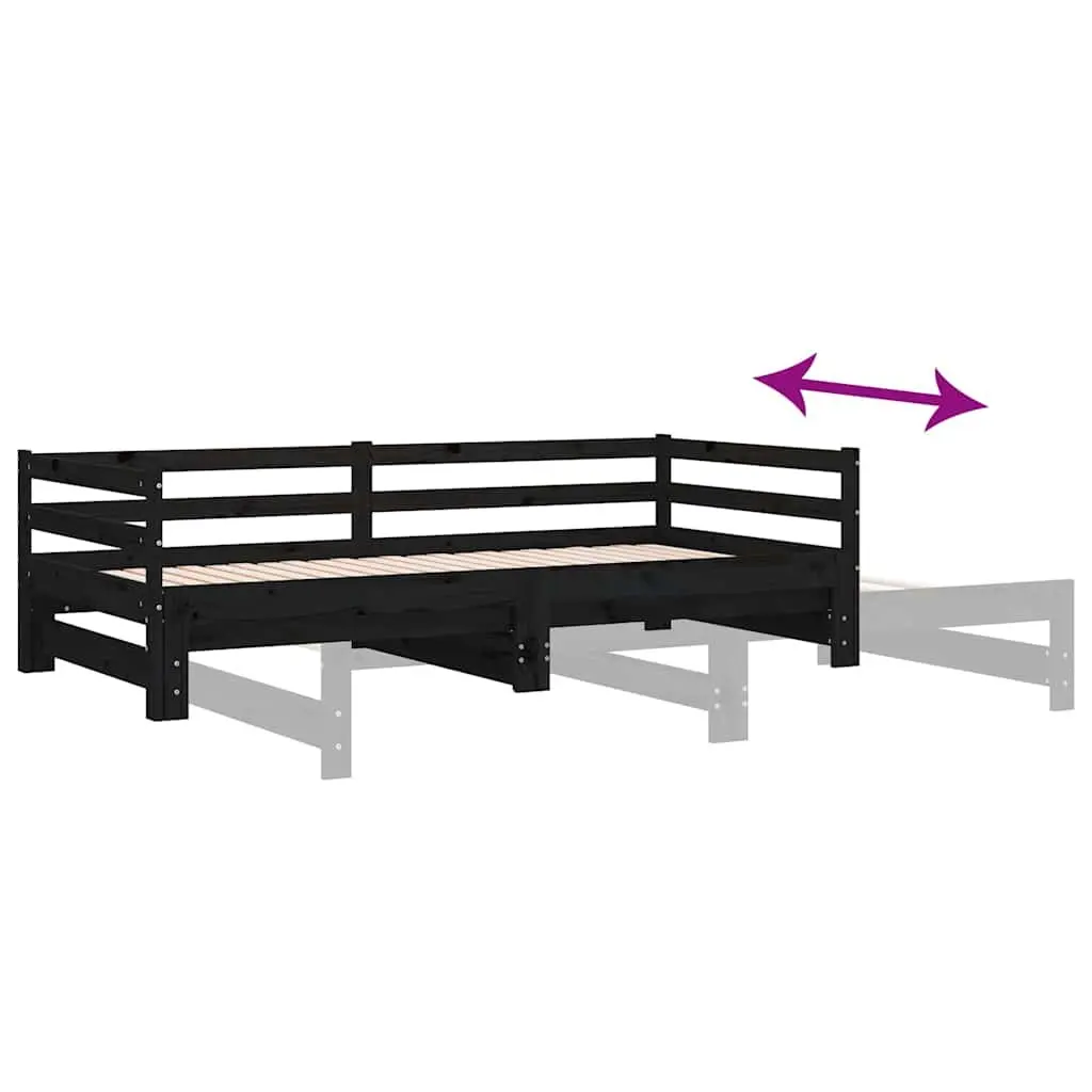 Wooden Day Bed Sofa Frame in Black 90x190 cm