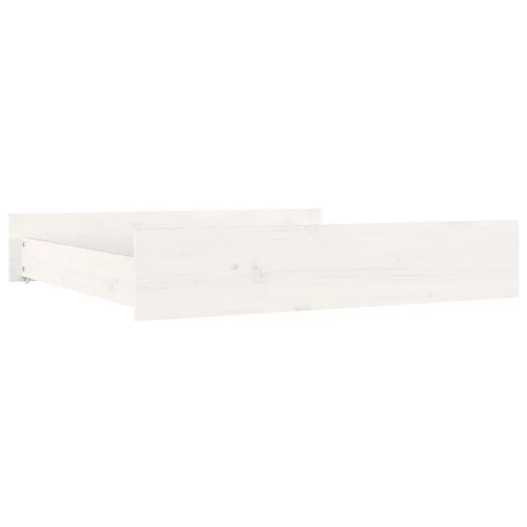 Under Bed Storage Drawers 2 pcs White Solid Pine Wood with Wheels