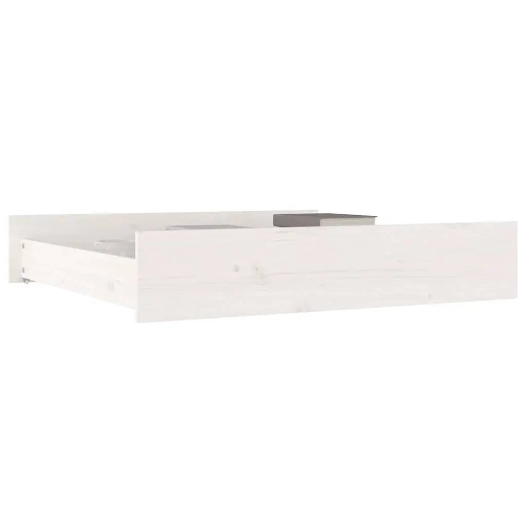 Under Bed Storage Drawers 2 pcs White Solid Pine Wood with Wheels