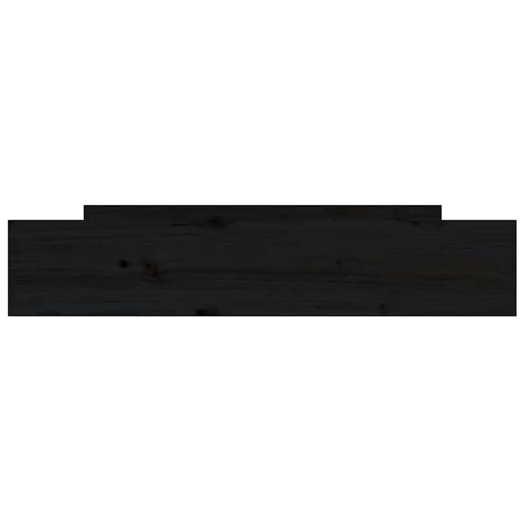 Under Bed Storage Drawers 2 pcs Black Solid Pine Wood with Wheels
