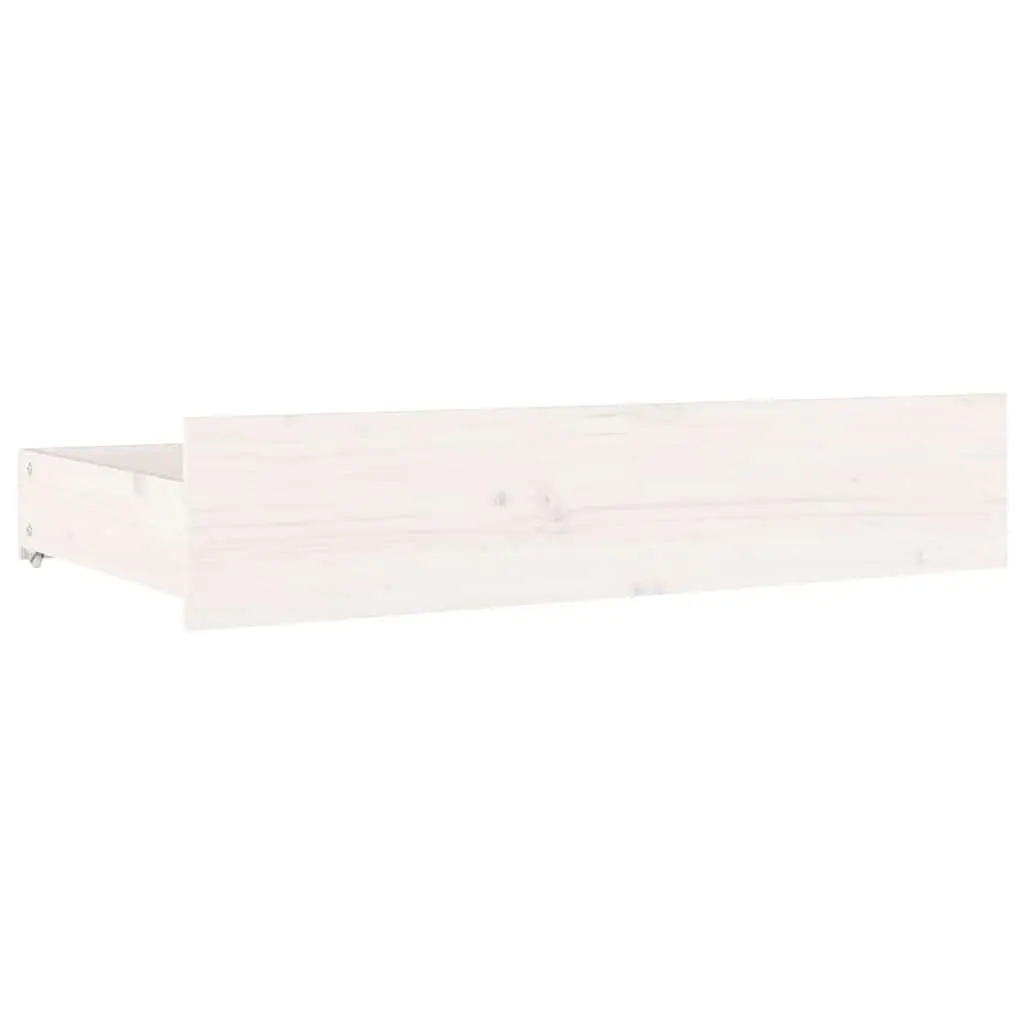 Under Bed Storage Drawers White 4 Piece Solid Pine Wood with Glide Wheels