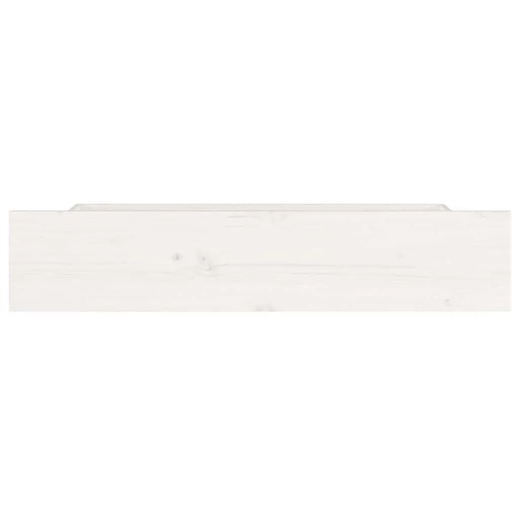 Under Bed Storage Drawers White 4 Piece Solid Pine Wood with Glide Wheels