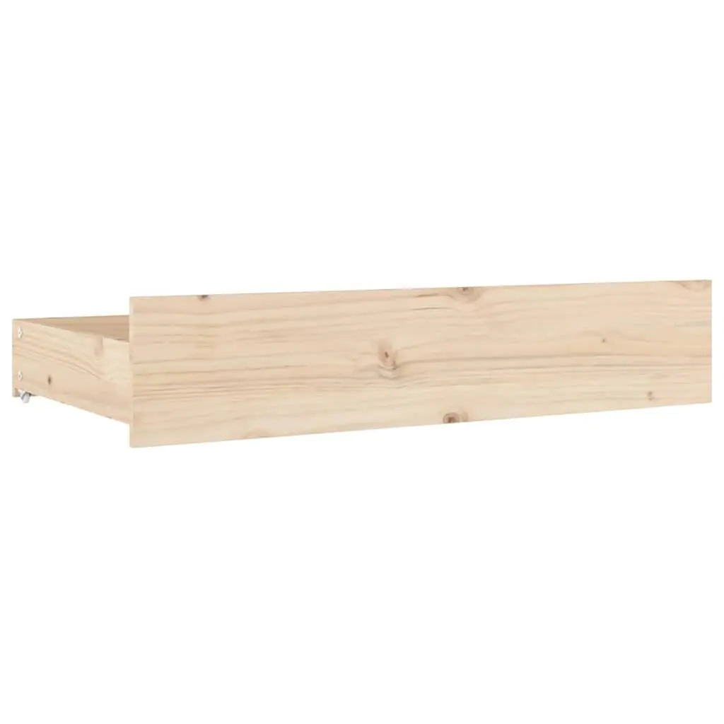 Solid Wood Pine Under Bed Storage Drawers, Set of 4