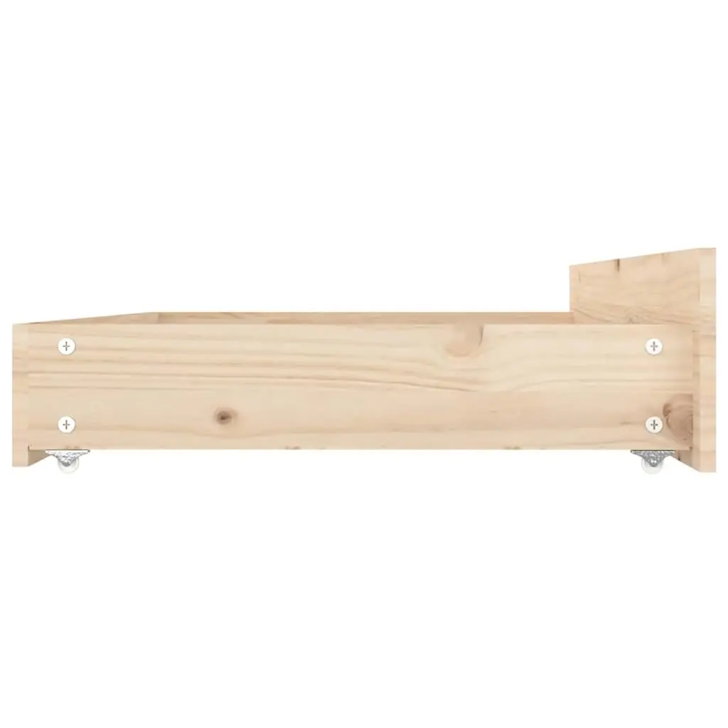 Solid Wood Pine Under Bed Storage Drawers, Set of 4