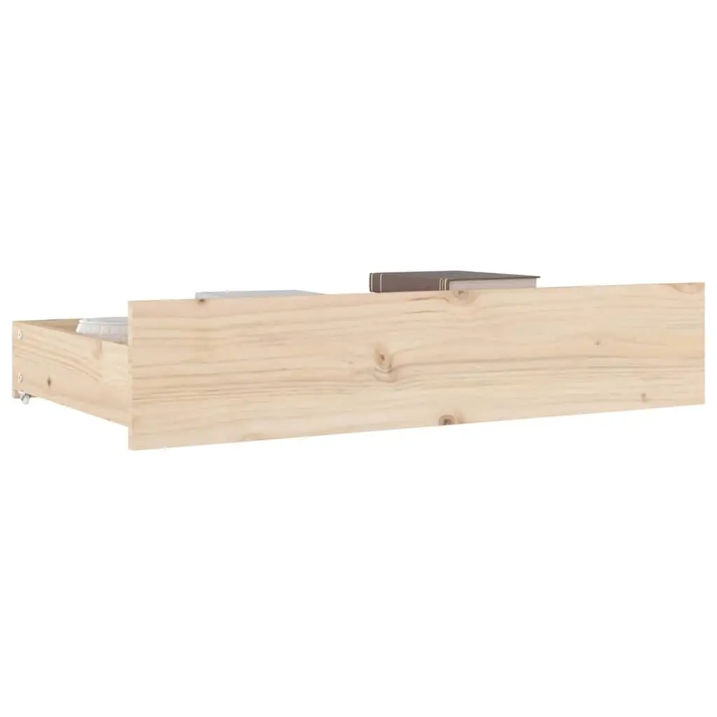 Solid Wood Pine Under Bed Storage Drawers, Set of 4