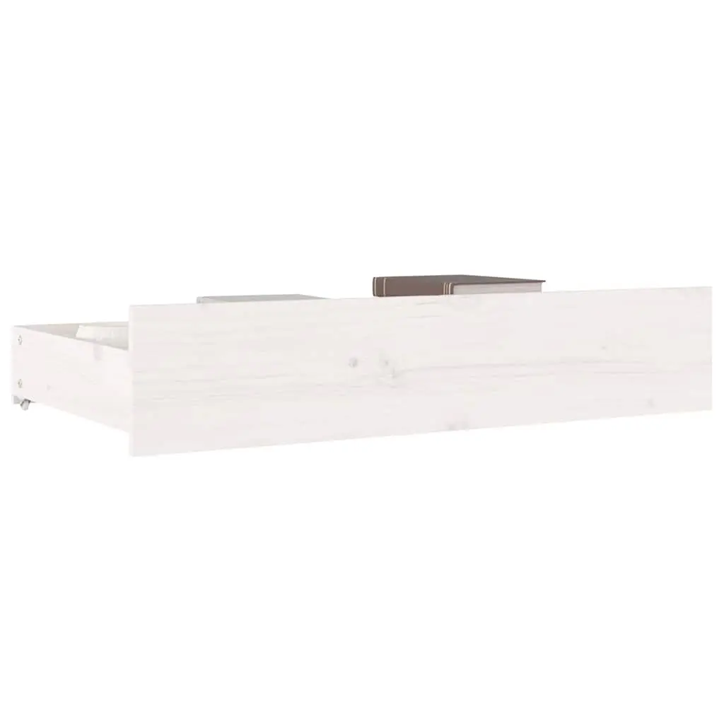Bed Storage Drawers White Solid Pine Wood 4 Pieces Under Bed Wheeled Storage