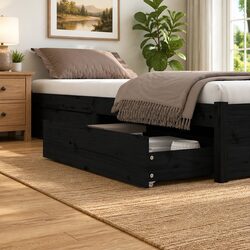 Set of 4 Under Bed Storage Drawers in Black