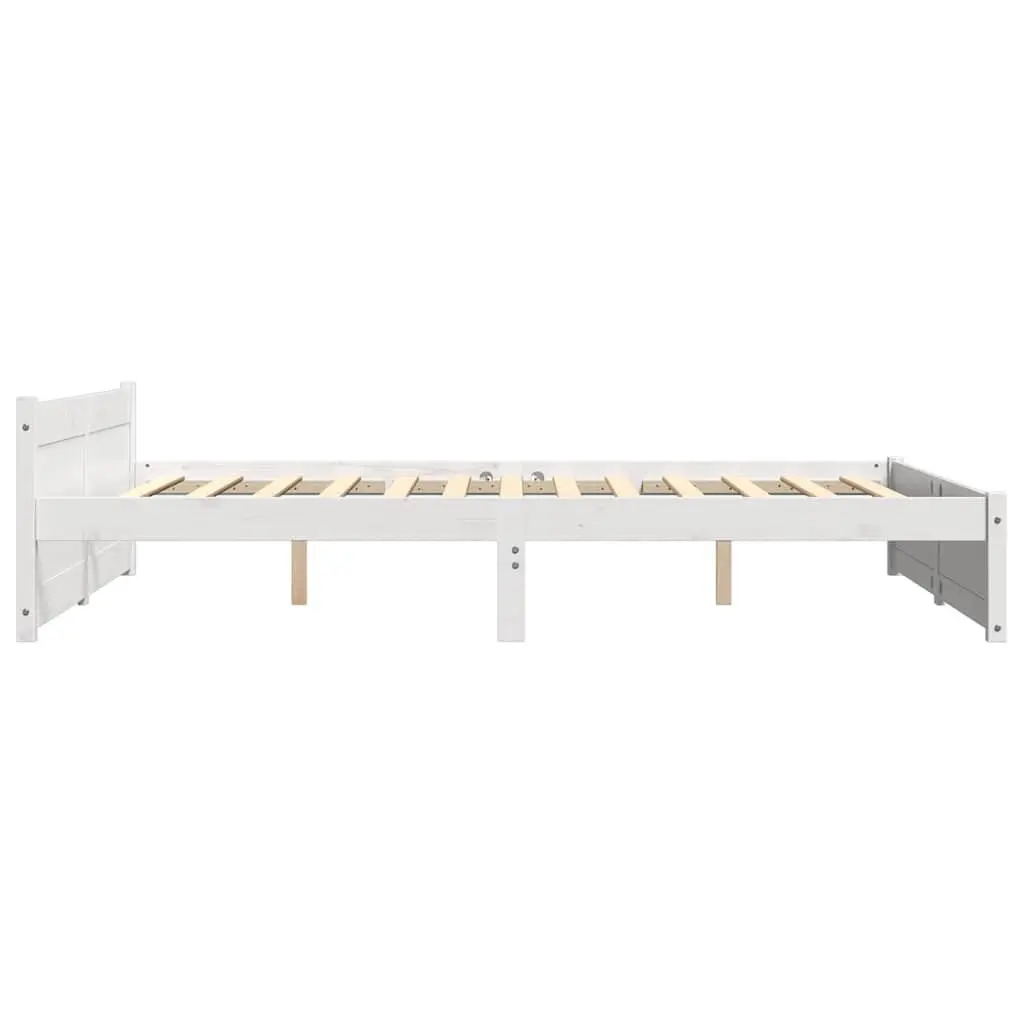 White Solid Pine Wooden Bed Frame 150x200 cm