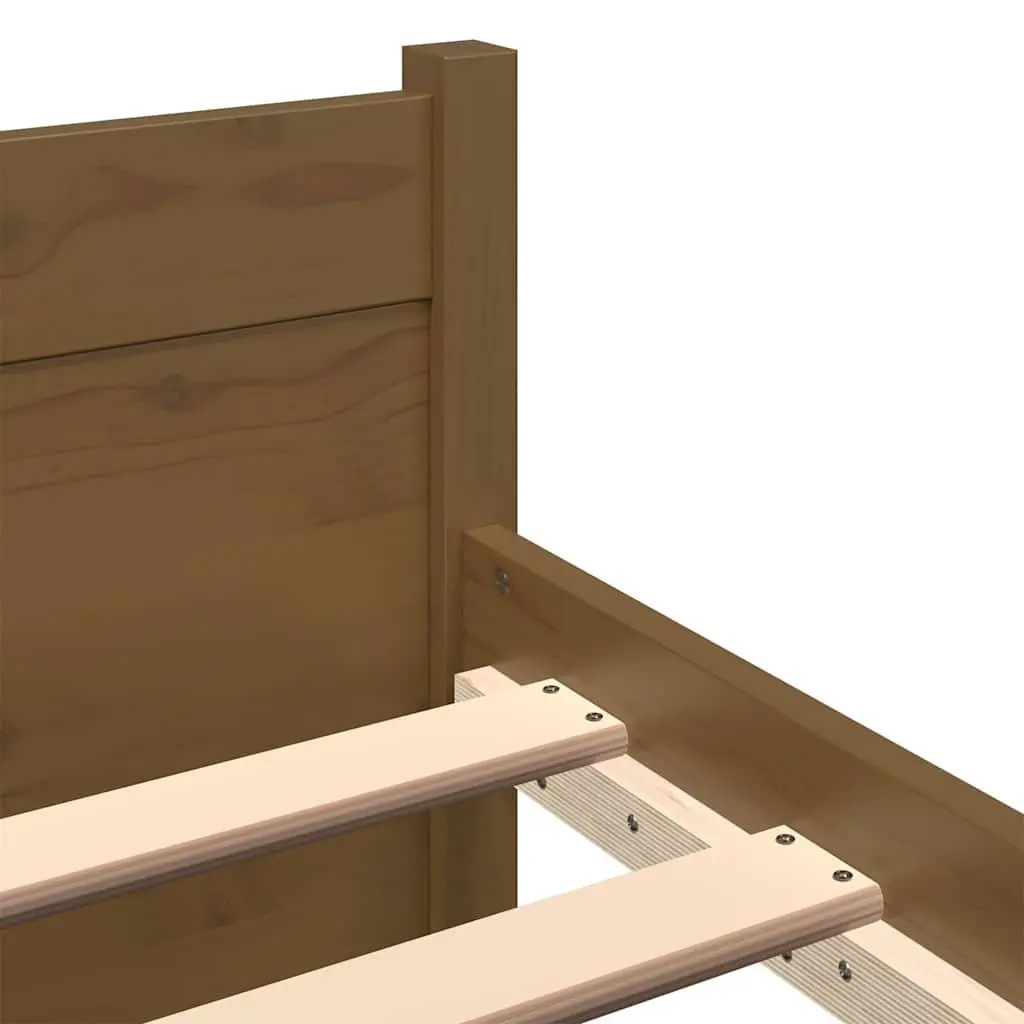 Solid Wood King Bed Frame 183x203cm Honey Brown
