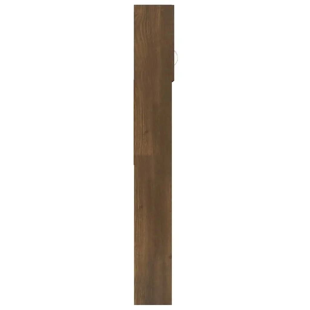 Washing Machine Cabinet Brown Oak Storage Bathroom Laundry Organizer Engineered Wood 64 x 25.5 x 190 cm