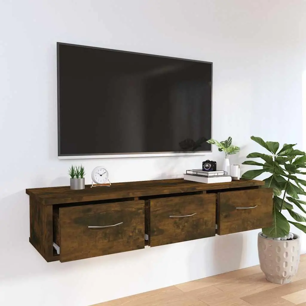 Floating Wall Cabinet with 3 Drawers for Home Storage