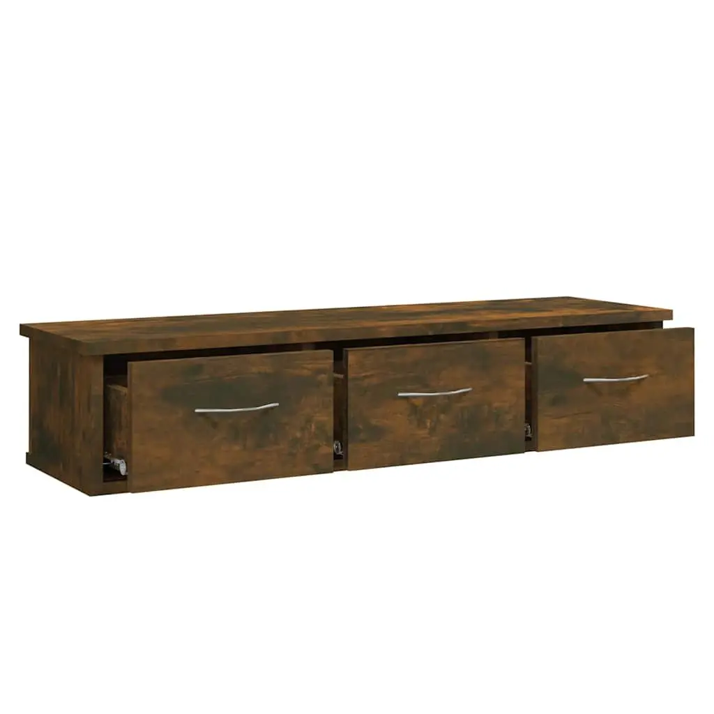 Floating Wall Cabinet with 3 Drawers for Home Storage