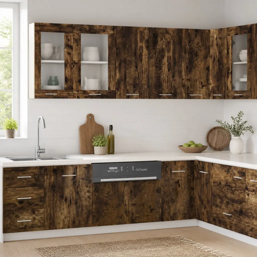 Hanging Cabinet Kitchen Storage Brown 60x31x60 cm Engineered Wood Wall Mount