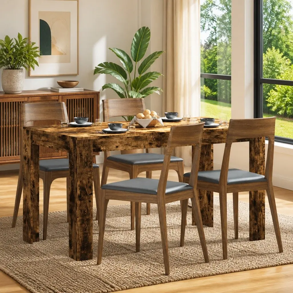 Smoked Oak Dining Table 140cm Modern Kitchen Furniture
