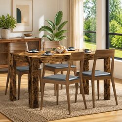 Smoked Oak Dining Table 140cm Modern Kitchen Furniture