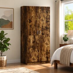 Smoked Oak Wardrobe Cupboard 80x52x180 cm