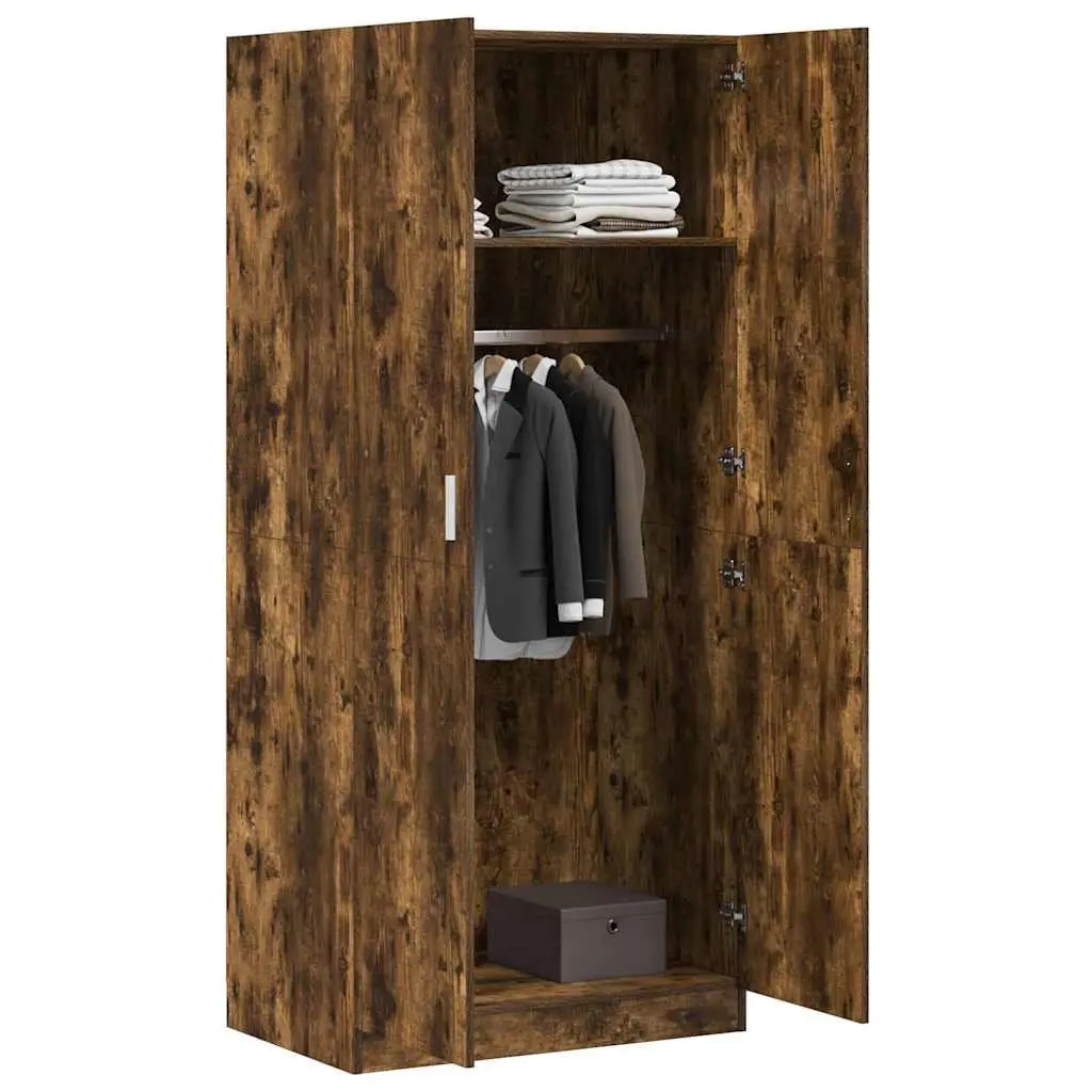 Smoked Oak Wardrobe Cupboard 80x52x180 cm