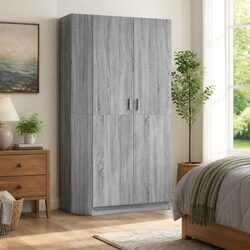 Grey Sonoma Wardrobe 80x52x180 cm with Hanging Rod