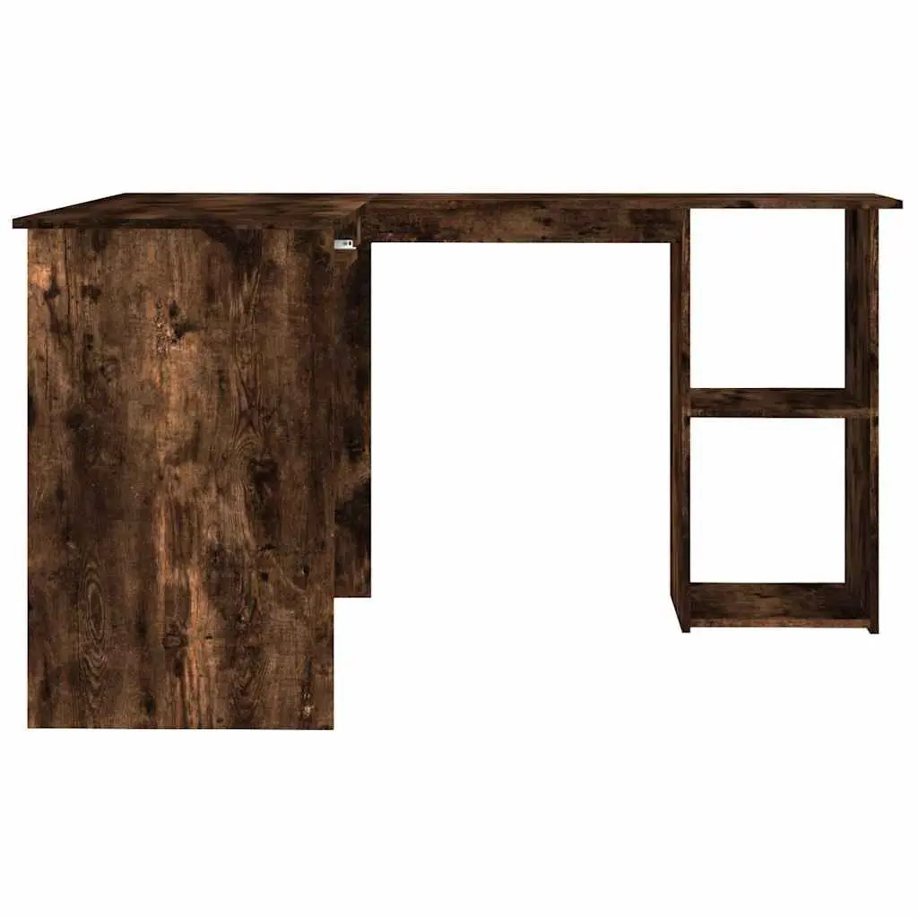 L-Shaped Corner Desk Modern Office Workstation Engineered Wood Brown Study Table