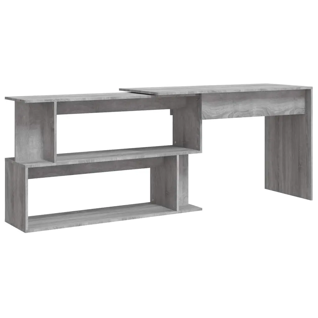 Corner Desk Grey Sonoma Office Study Computer Workspace Engineered Wood
