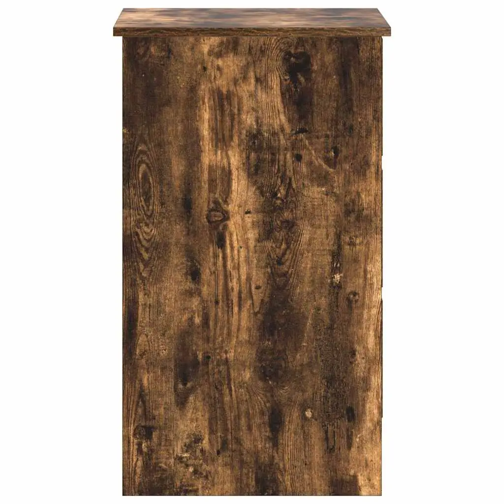 Brown Engineered Wood Office Desk with Storage
