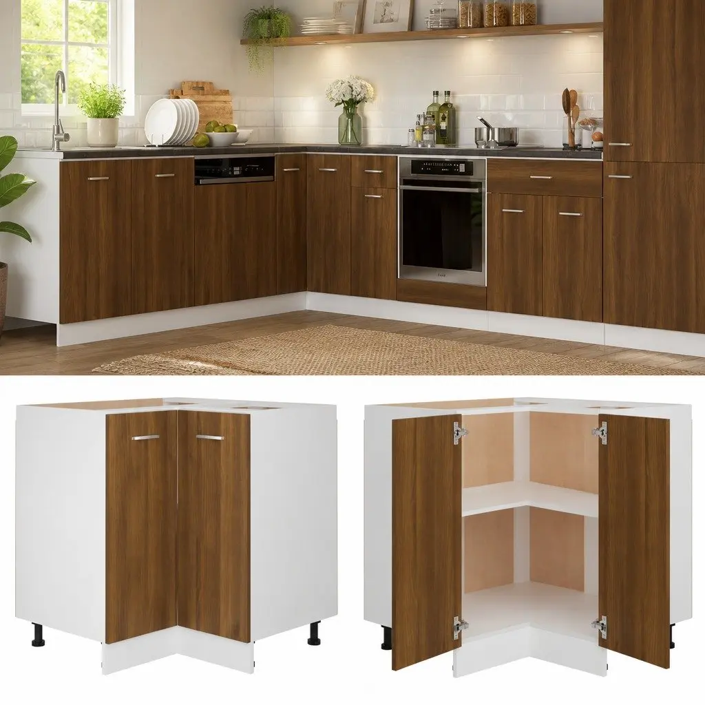 Kitchen Cabinet Brown Oak Storage Cupboard Engineered Wood 75.5x75.5x81.5 cm