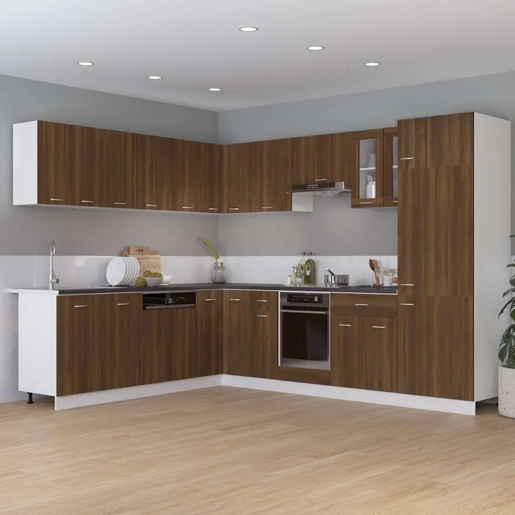 Kitchen Cabinet Brown Oak Storage Cupboard Engineered Wood 75.5x75.5x81.5 cm