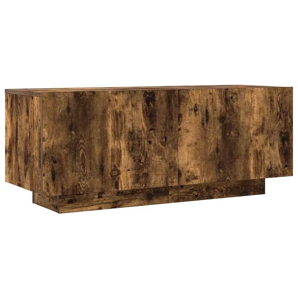 Engineered Wood Media Storage Unit Brown TV Cabinet with Doors and Compartments