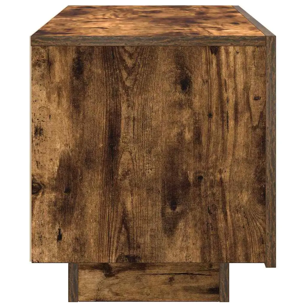 Engineered Wood Media Storage Unit Brown TV Cabinet with Doors and Compartments