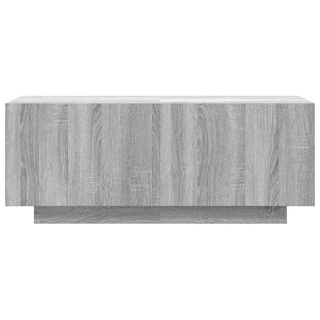 TV Cabinet Grey Engineered Wood Media Unit 100W x 35D x 40H cm Storage Compartments