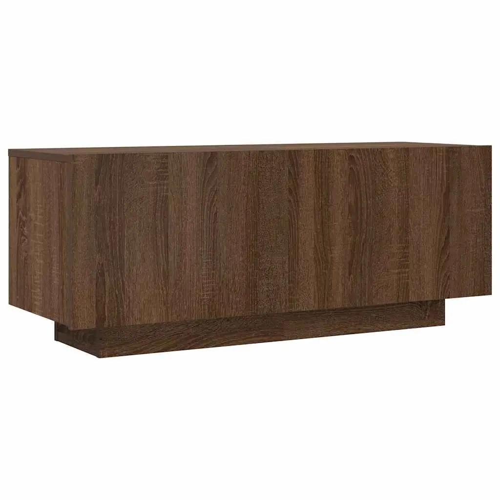 Brown Oak Engineered Wood TV Cabinet for Media Storage