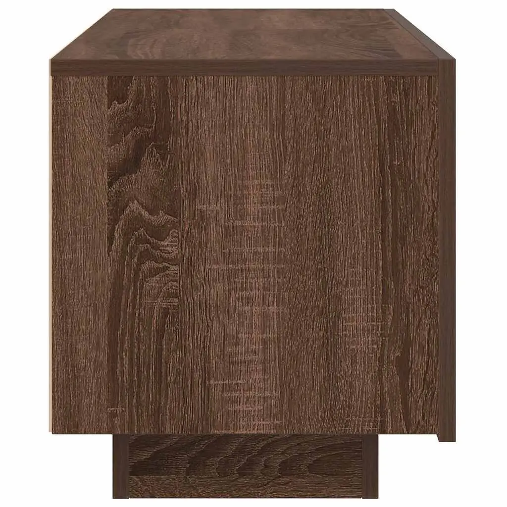 Brown Oak Engineered Wood TV Cabinet for Media Storage