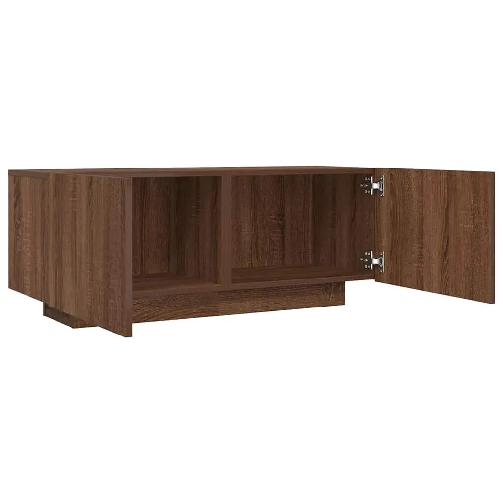 Brown Oak Engineered Wood TV Cabinet for Media Storage