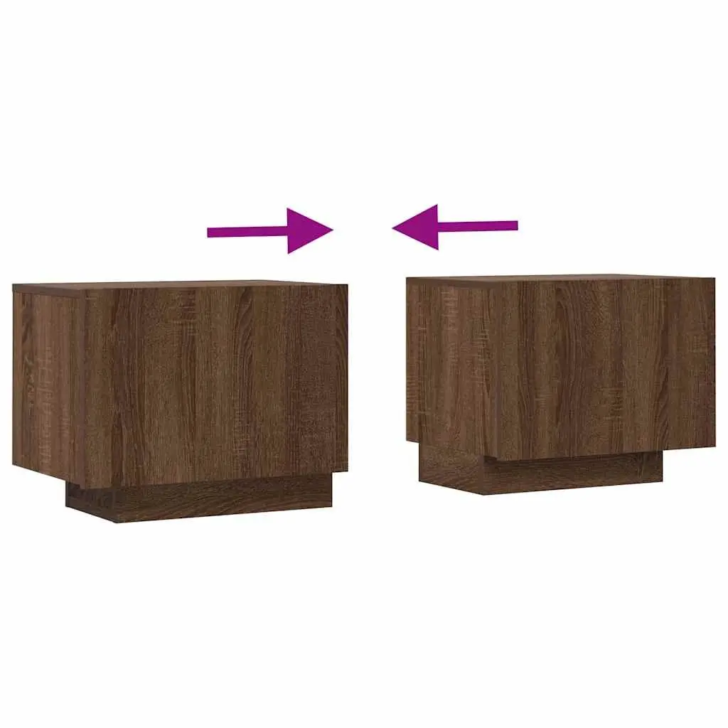 Brown Oak Engineered Wood TV Cabinet for Media Storage