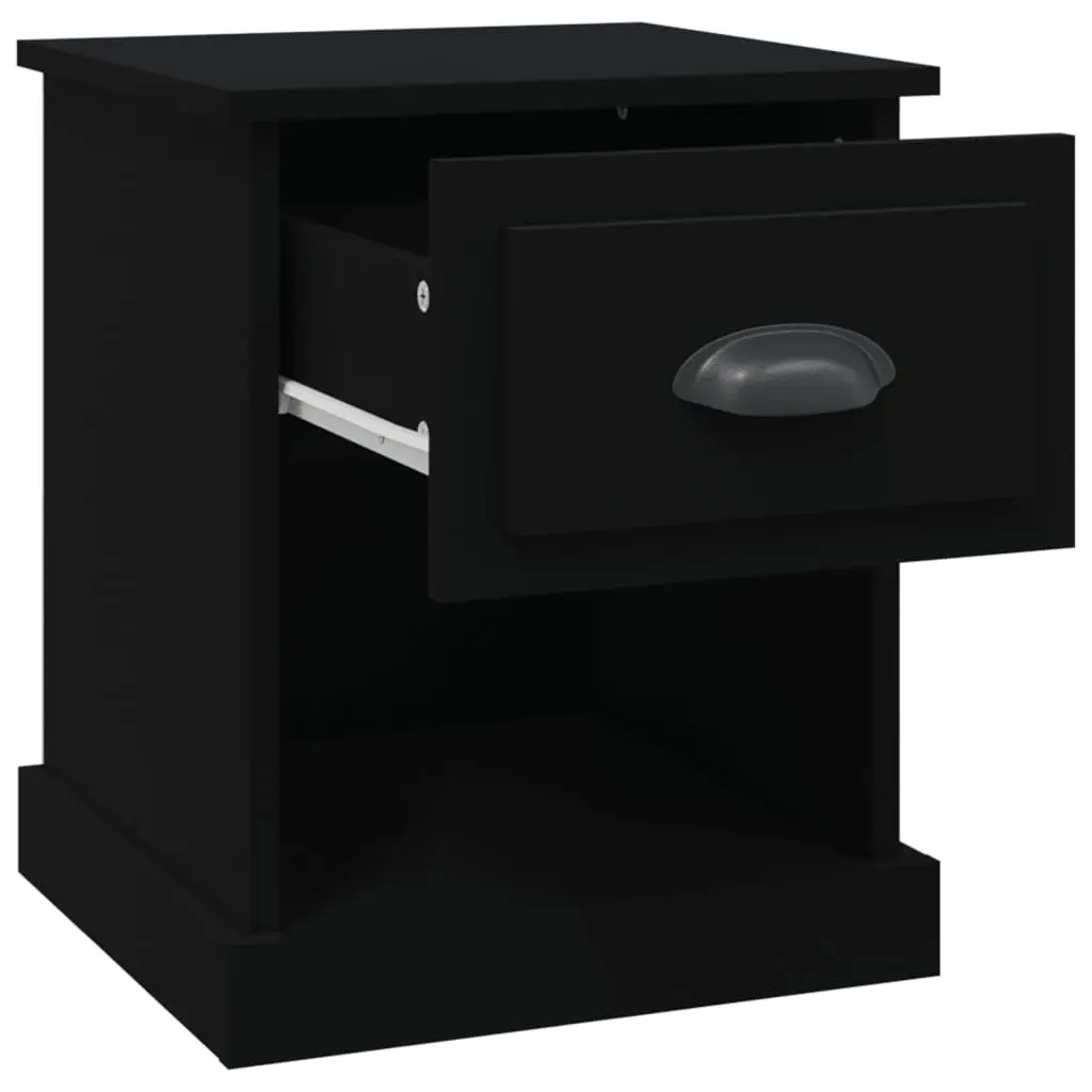 Bedside Cabinets Black 39x39x47.5 cm Engineered Wood Nightstand Storage 2 pcs