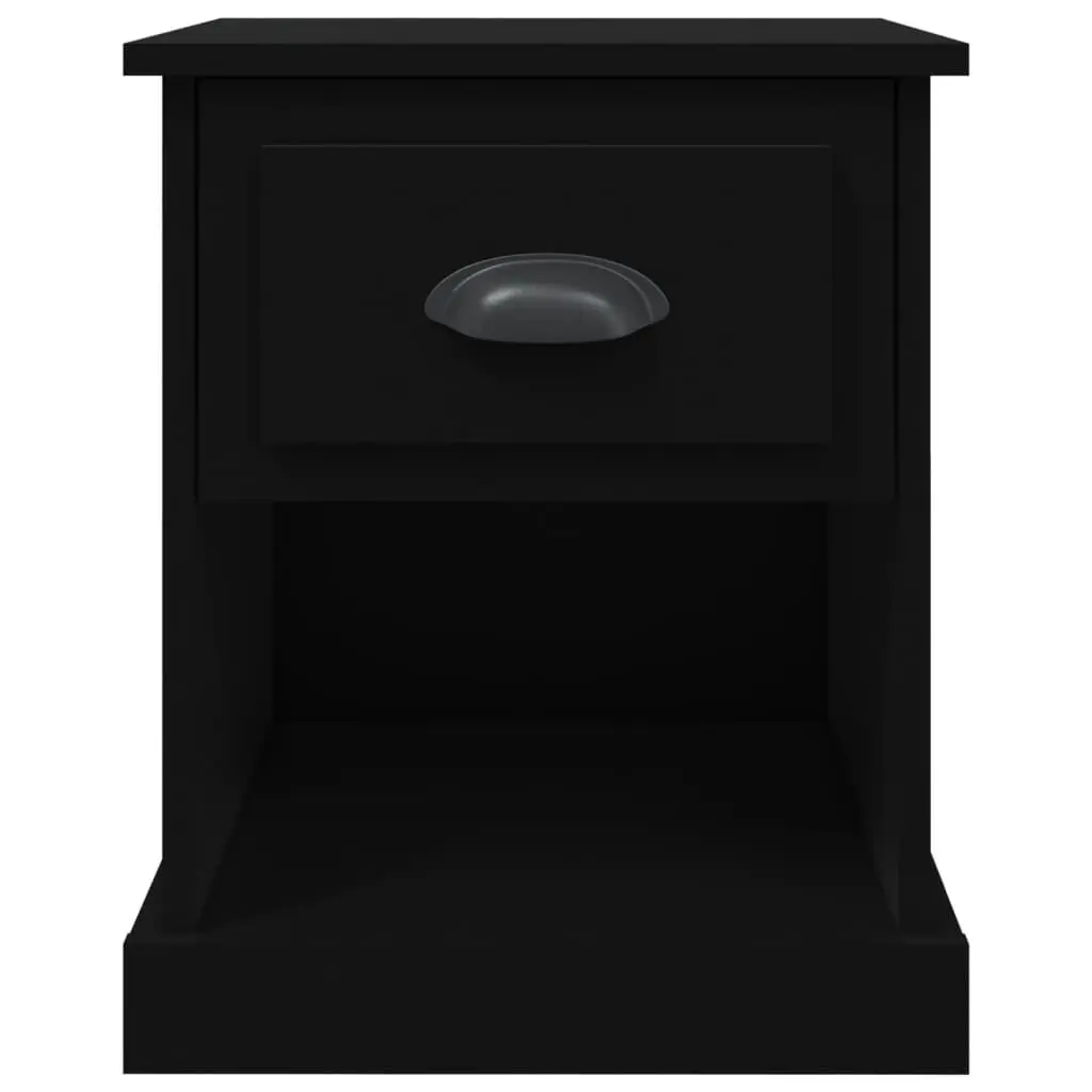 Bedside Cabinets Black 39x39x47.5 cm Engineered Wood Nightstand Storage 2 pcs