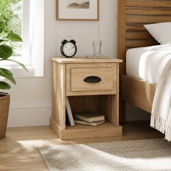 Warm Brown Engineered Wood Bedside Cabinets - 2 Pieces